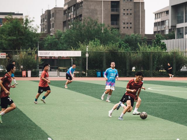 Players competing during a local football match